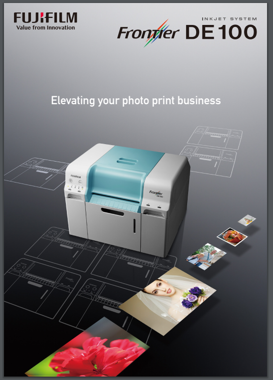 DE100 brochure has just placed to the specification page 1 DE100 front page minilablaser