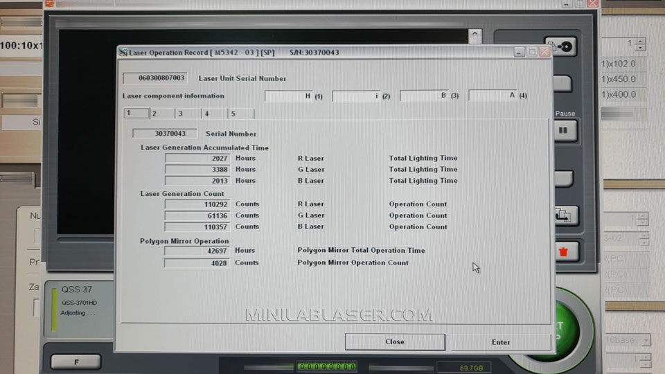 Noritsu QSS3701HD "F". Stock March 2019 4 QSS3701HD F minilablaser for sale
